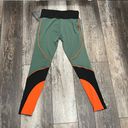 Kimberly NWT  Color Block Green Orange Black Leggings Size Medium Photo 8