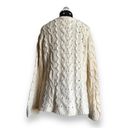 Coldwater Creek  Womens Sweater Sz M 10 12 Cream Ivory Chunky Cableknit Pullover Photo 3