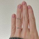 American Vintage Vintage “Myth” Silver Stacking Skinny Rings Gray White Rhinestone Set of 2 Simple Jewelry Photo 1