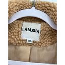 I am gia I.AM.GIA Pixie Caramel Tan Zip Up Sherpa Teddy Coat Size XS FLAWED Photo 33