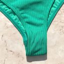 Topshop Vibrant Green Ribbed High Waisted  Bikini Bottoms Photo 4