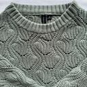 The Moon  & Madison Sage Green Clamshell Knit Cropped Long Sleeve Sweater Size Small Photo 4