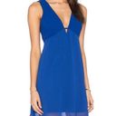 BCBGeneration royal blue deep neck flowy chiffon dress size 8 Photo 2