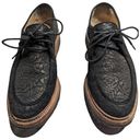 Pour La Victoire  Jessa Black Floral Brocade Leather Laced Chukka Oxford Flat 9.5 Photo 2