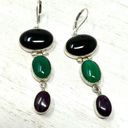 Onyx TAXCO , gemstones dangle earrings Photo 0