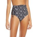 dippin daisy's swimwear Dippin’ Daisy’s Grace High Waisted Side Tie Black Floral Bikini Swim Bottoms Photo 10