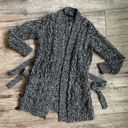 Gap Black and white chunky knit robe sweater Photo 7