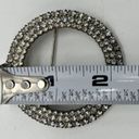 Vintage Rhinestone Brooch Triple Layer Wreath Silver Tone Photo 2