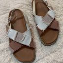 American Eagle  | tan fabric sandals Photo 0