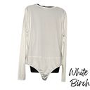 White Birch  Long Sleeve Bodysuit Leotard White V Neck Size 2X Photo 3