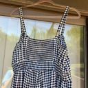 Torrid  size 0 black and white gingham print jumper smocked wide leg Photo 5