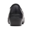 Clarks Clark’s collection ULTIMATE comfort ANGIE PEARL BLACK LEATHER Upper CUIR NOIR BALANCE MAN MADE MATERIAUX SYNTHETIQUES slip on New with tag  Same day shipping  Smoke and pets free  Elevate your casual wardrobe with these  slip-on shoes from the Angie collection. The black leather upper is complemented by a low heel, making them perfect for everyday wear. The shoes feature a slip-on closure, making them easy to wear and remove, and are designed for ultimate comfort.   The Angie Pearl shoes are a solid pattern, with a shoe width of M. They are perfect for women looking for comfort shoes, with features such as a comfortable sole and leather upper material. These shoes have a UK shoe size of 5.5 and a US shoe size of 6.5/7/9, making them suitable for a wide range of foot sizes. Photo 3