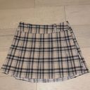 Preppy Plaid Pleated Skirt Tan Size L Photo 2