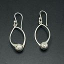 The Moon 925 Silver Dangle Drop Earrings Minimalist Modern Handmade in Mexico Photo 7