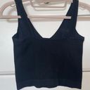 Aura Black Ribbed Crop Top Photo 1