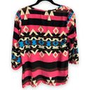 Peach Love California Peach Love Cream Aztec Print Blouse Tunic Photo 3