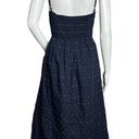 Blue Rain  Fit & Flare Dress Navy Blue Multicolor Swiss Dot Tie Front Sleeveless Photo 2