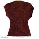Tiana B  Red Sparkle Short Sleeve Blouse Size Medium Photo 7