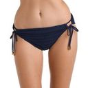 La Blanca  Side Tie Hipster Swim Bottom Indigo, Gold Card Ends, B80, Size 12, $20 Photo 0