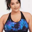 Torrid  Active Galaxy Mesh Strappy Sports Bra Black Blue Space 2X 18/20 Photo 5