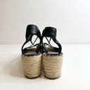 Eileen Fisher  Agnes Slip On Espadrilles Wedge Sandals Black Leather Women's 7 Photo 4