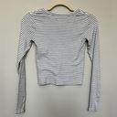 Hollister  Black/White Striped Long Sleeve Cropped Top with Cross Front Detail XS Photo 1