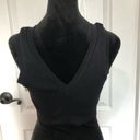 Aerie NWT Offline by  Black Ribbed V-Neck Bralette Crop Top  Support Size Large Photo 3