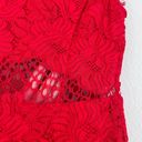 Alexis Red Floral Lace Crochet Midi Dress Photo 8