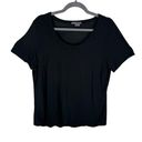 Vince  Black Round Neck Semi-Sheer Lightweight Short Sleeve Rayon T-Shirt Size L Photo 0