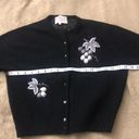 Krass&co Charles & . Black and silver embroidered floral sweater size small Photo 8