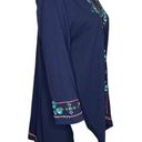 Coldwater Creek  Sweater Women Small Navy Blue Embroider Floral Cardigan Bohemian Photo 1