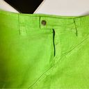 United Colors Of Benetton Vintage Y2K  Neon Lime Green Corduroy Pencil Skirt sz L Photo 4