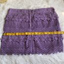 American Eagle New Lavender crochet tiered mini skirt, size 6 Photo 5