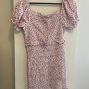 Sweet Rain  Pink Floral Smocked Puff Sleeve Dress Size XL Photo 6