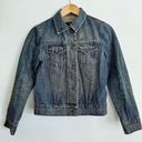 Gap Vintage  Womens Denim Jean Jacket Dark Dirty Wash Fall 2002 Preppy Size S Y2K Photo 10