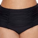 Raisin's  Curve Costa Ruched Black Plus Size Tummy-Control Bikini Bottom 24W NWT Photo 4