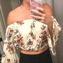 Audrey White Floral Crop Top Photo 0