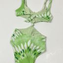 Aerie  | Green Tie-Dye Cutout One Piece Swimsuit S Photo 5