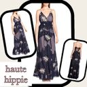 Haute Hippie Silk Embroidered Floral And Lace Maxi Dress Size 4 Photo 1