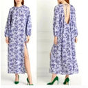 Hill House NWT  Allover Print High Slit Maxi Dress in Purple Floral Photo 1