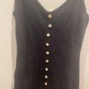 ee:some  Sleeveless Button Front Ribbed Knit Midi Tank Bodycon Dress Black Sz M Photo 2