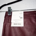 KanCan USA NWT KanCan Maroon High Rise Faux Leather Skinny Pants Size 5 / 26 Photo 6