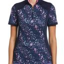 Callaway  Women's Golf Mini Floral Print Zip Polo Shirt Photo 0