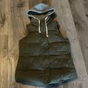 American Eagle Green puffer vest with grey hood Photo 0