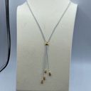 Monet Vintage  1970’s white enamel lariat style multi chain necklace. Photo 2