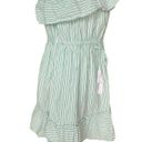 American Eagle America Eagle Green White Striped Strapless Ruffle Top Dress Womens Size Large Photo 1