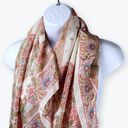 Vintage Silk Champagne Pink Square Women Scarf Photo 2