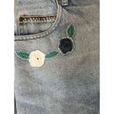 Vintage Embroidered Denim Shorts 90s AJ Brandon Size 13/14‎ Retro Hippie Y2K Blue Photo 7