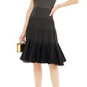 Oscar de la Renta  Black Gold Striped Fluted Jacquard Knit Dress Size Medium NWT Photo 11