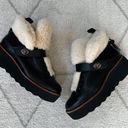 Coach  Leather City Hiker Platform Shearling Bootie Black/Cream 6.5 Photo 2